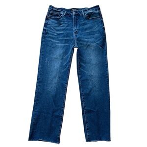 Judy Blue Medium Wash High Waist Dad Jeans, Raw Hem, Size 13/31